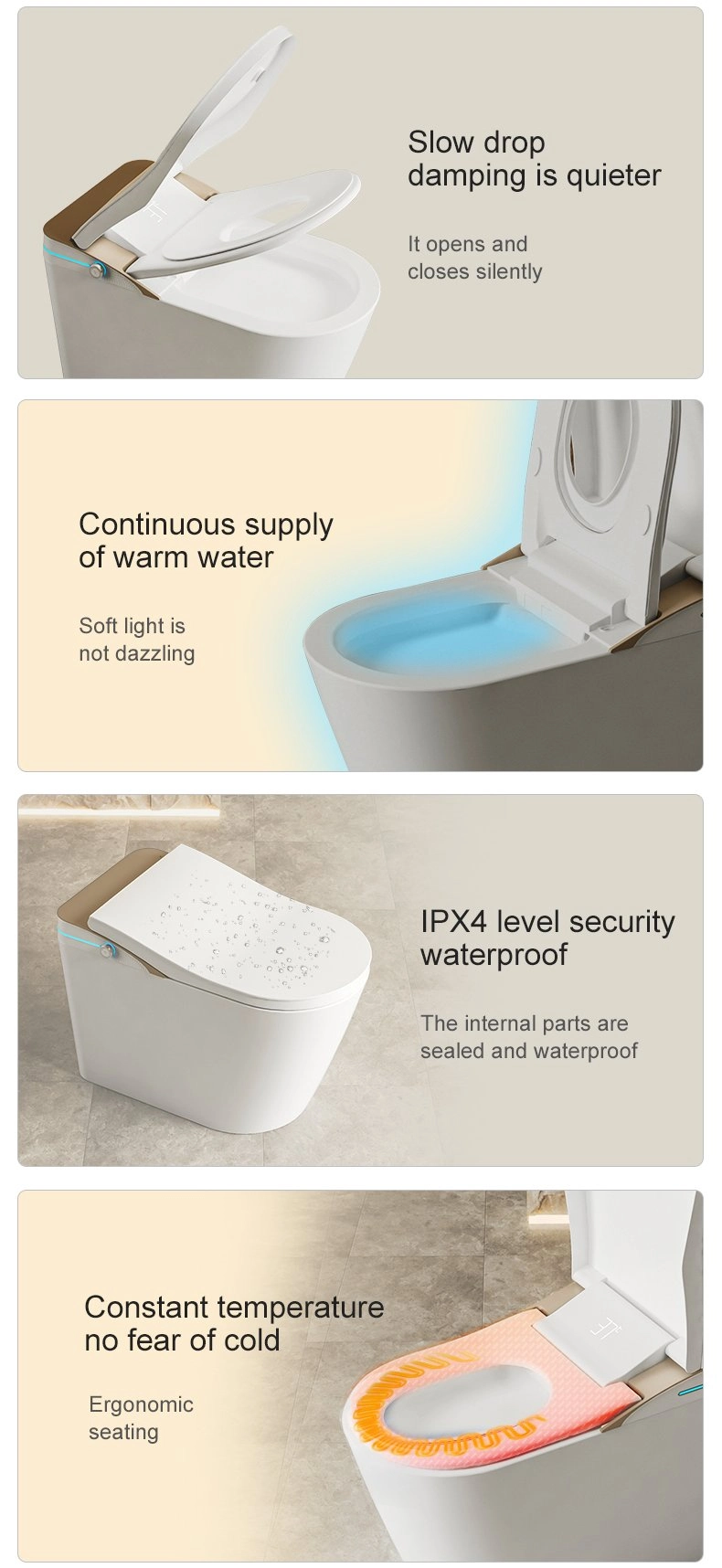 HYGIENE & SAFETY: โข Advanced Foam Shield Technology โข Double Separated Water Line System โข IPX4 Waterproof Rating โข True Security Water Tank Design