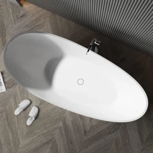 Chic DG801 Durable Artificial Stone Soaking Tub Non-Slip Bottom Easy Installation for Bathroom Remodels
