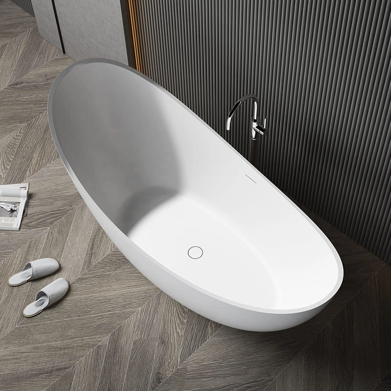 Sleek DG801 Durable Artificial Stone Soaking Tub Non-Slip Bottom Easy Installation for Bathroom Remodels