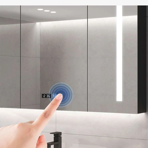 LED Mirror 2023B-90 Waterproof Plywood Floating Bathroom Vanity Mirror Cabinet for Small Apartment LED Mirror 2023B-90 Waterproof Plywood Floating Bathroom Vanity Mirror Cabinet for Small Apartment