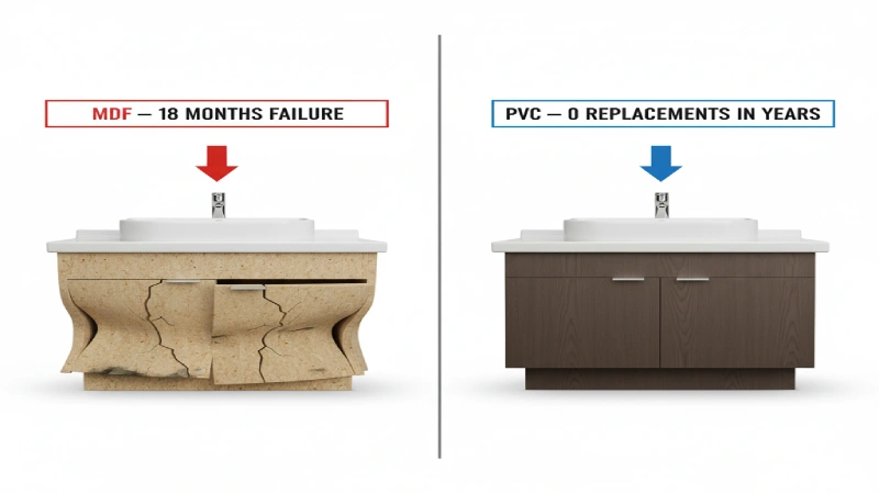 hotel project case of custom bathroom vanity material