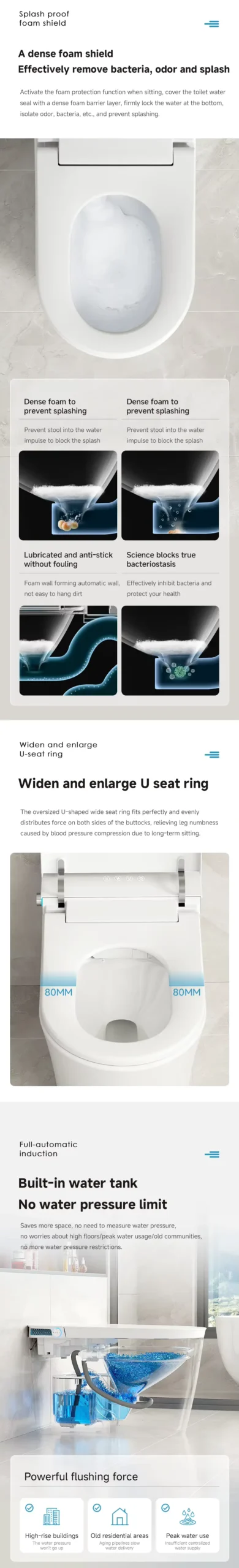 Detail 3 067 Intelligent One-Piece Toilet with Auto Open Lid and Warm Air Dryer