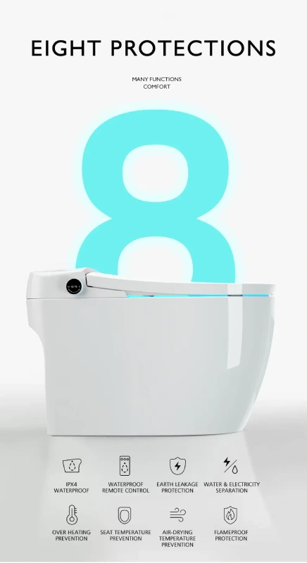 Full Function 082 High-End Smart Toilet with Pulsating Cleaning and Adjustable Water Temperature