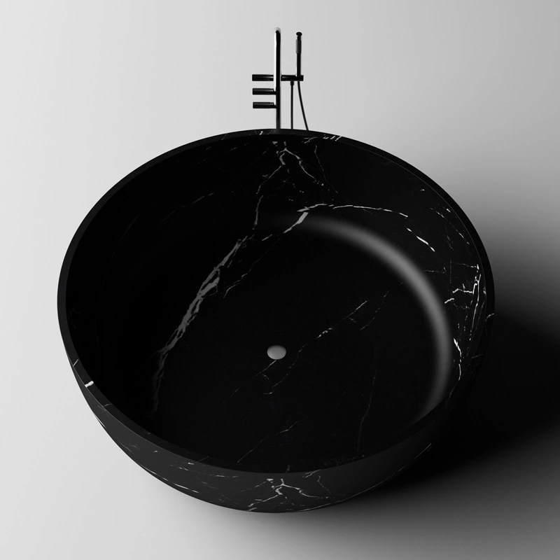 Inner DG803 1.5 M Round Shape Artificial Stone Bathtub Non Porous Surface Indoor Spa for Resort