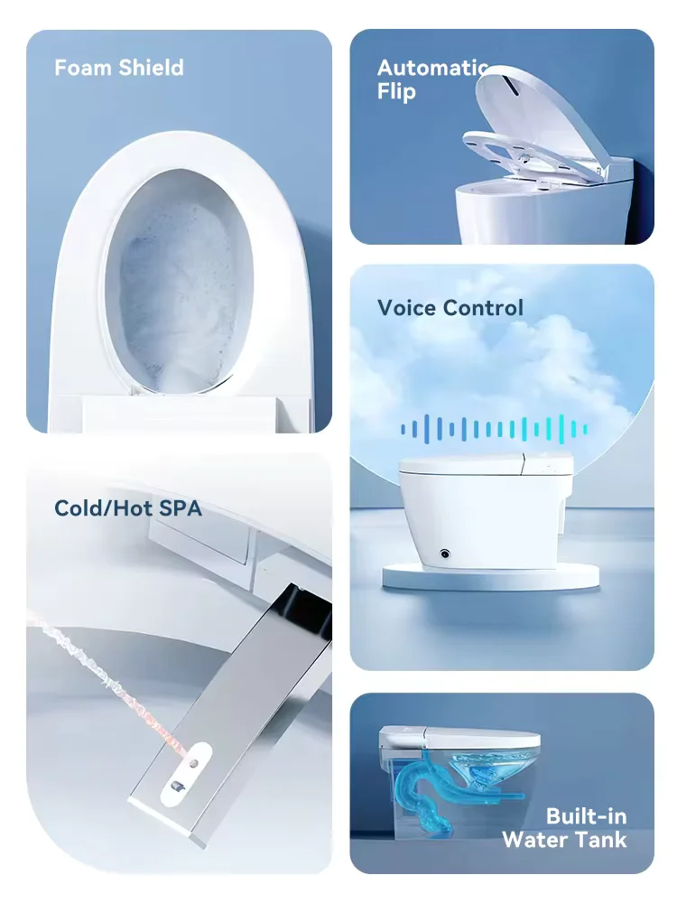 Detail 2 090 Smart Toilet with Remote Control, Heated Seat, and Night Light Function