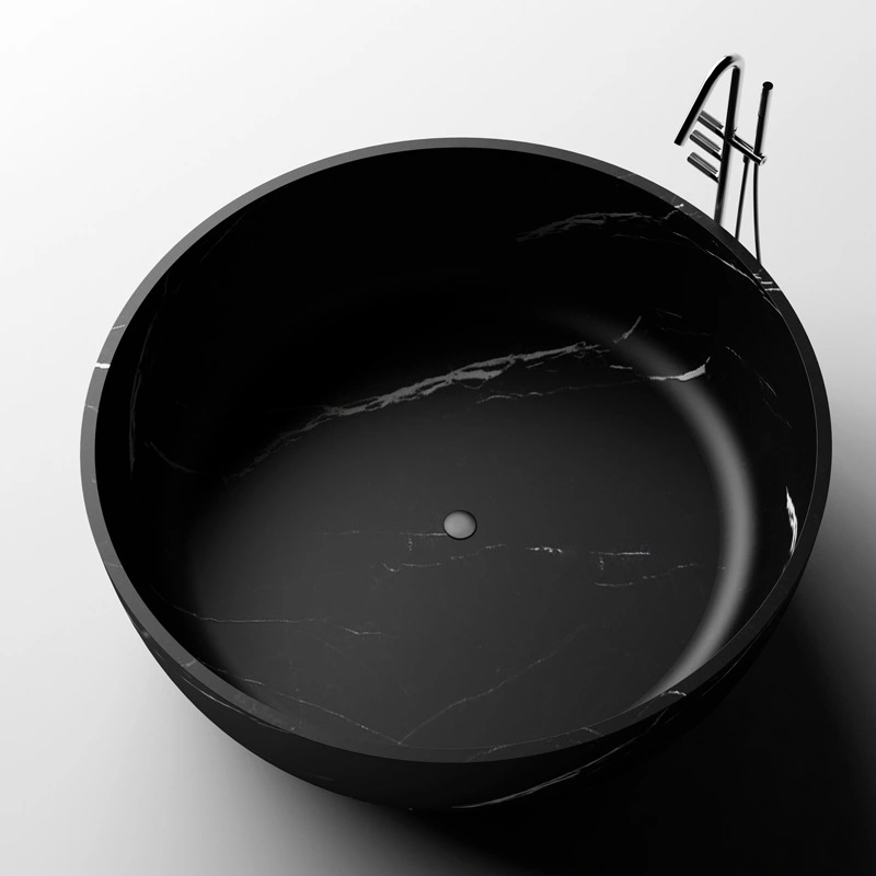 Faucet Set DG803 1.5 M Round Shape Artificial Stone Bathtub Non Porous Surface Indoor Spa for Resort