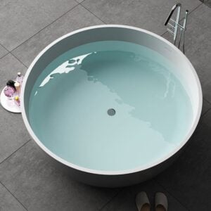 DG803 1.5 M Round Shape Artificial Stone Bathtub Non Porous Surface Indoor Spa for Resort