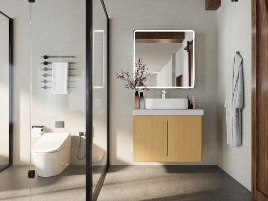 A frustrated hotel manager looking at a spreadsheet, representing the hidden financial costs of poor restroom maintenance.