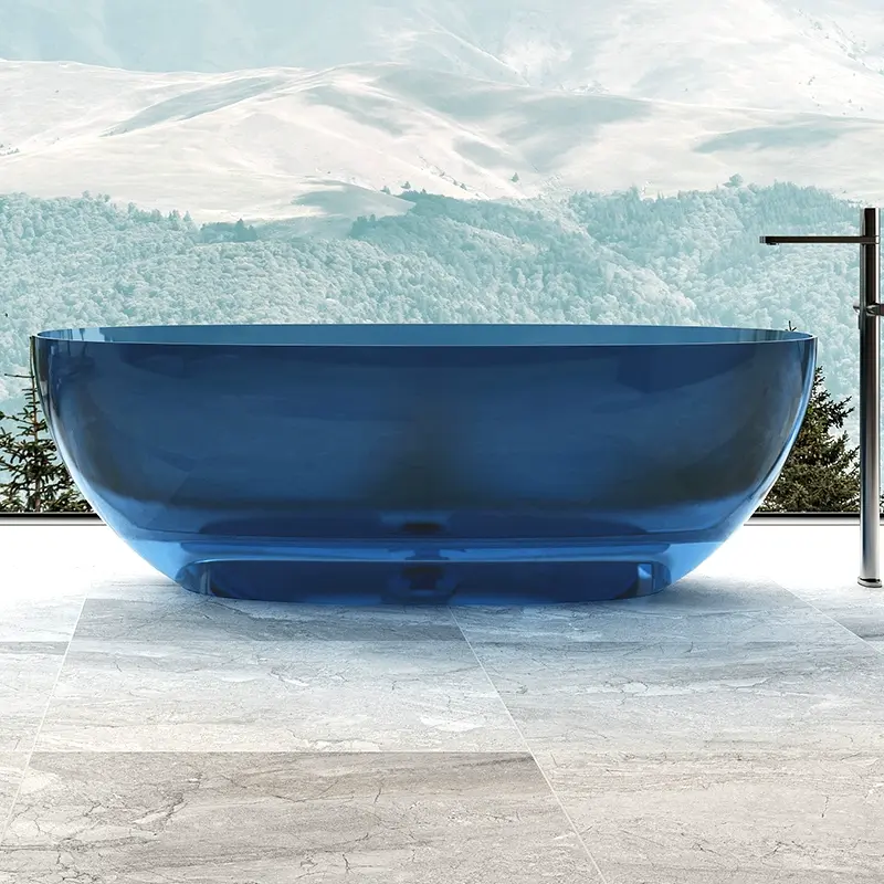 Blue DG811 Modern Resin Bathroom Transparent Bathtub Indoor Spa Blue DG811 Modern Resin Bathroom Transparent Bathtub Indoor Spa