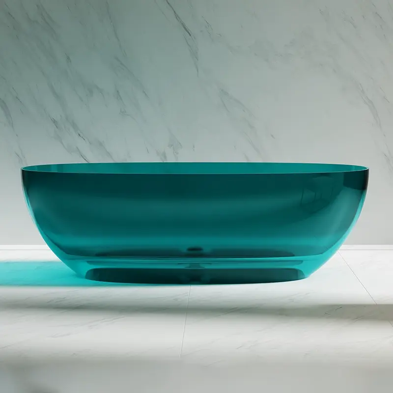 Turquoise DG811 Modern Resin Bathroom Transparent Bathtub Indoor Spa Turquoise DG811 Modern Resin Bathroom Transparent Bathtub Indoor Spa