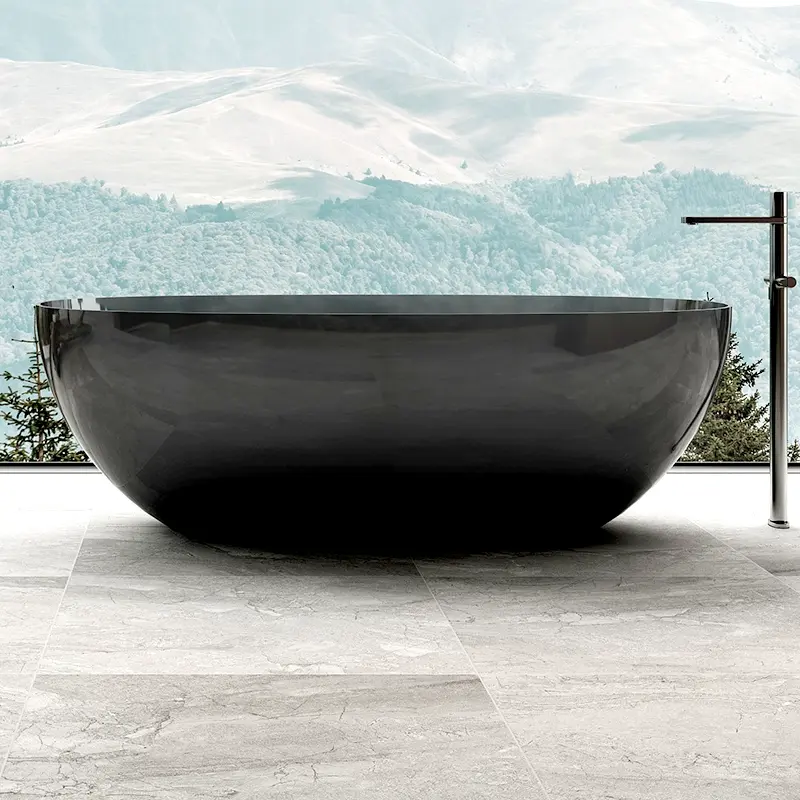 Black DG811 Modern Resin Bathroom Transparent Bathtub Indoor Spa Black DG811 Modern Resin Bathroom Transparent Bathtub Indoor Spa
