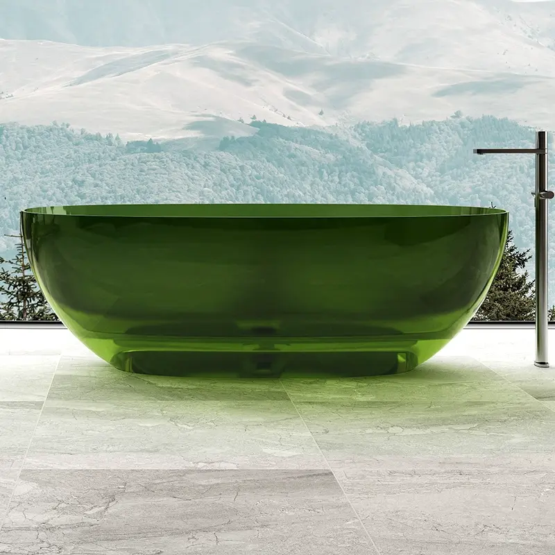 Green DG811 Modern Resin Bathroom Transparent Bathtub Indoor Spa Green DG811 Modern Resin Bathroom Transparent Bathtub Indoor Spa