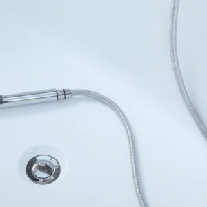 Inner OMQ-91724 Classic Freestanding Soaking Bathtub Sleek White Acrylic Easy to Maintain and Install