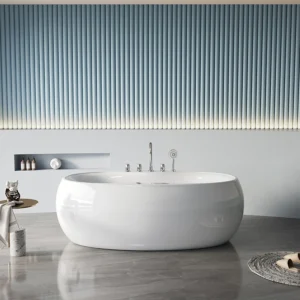 Front ON-1037 Luxury Whirlpool Bathtub Freestanding Massage Tub with Air and Water Jets for Relaxing Home Spa