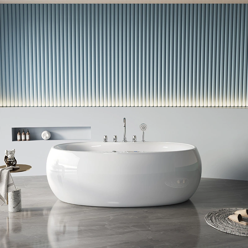 Front ON-1037 Luxury Whirlpool Bathtub Freestanding Massage Tub with Air and Water Jets for Relaxing Home Spa