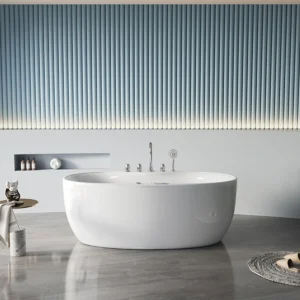 Functional ON-1037 Luxury Whirlpool Bathtub Freestanding Massage Tub with Air and Water Jets for Relaxing Home Spa