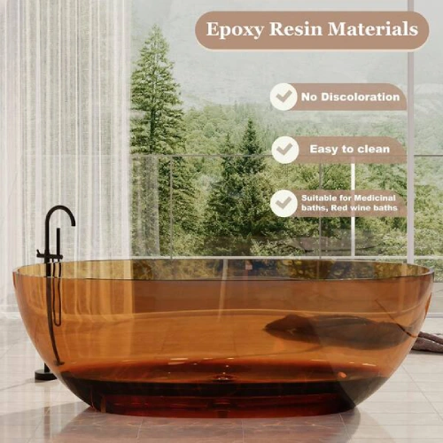 Material DG811 Modern Resin Bathroom Transparent Bathtub Indoor Spa
