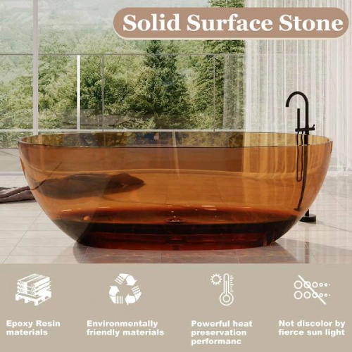 Solid Surface DG811 Modern Resin Bathroom Transparent Bathtub Indoor Spa