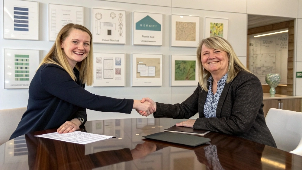 Strategic business partners finalizing a deal to leverage modular customization for long-term growth.