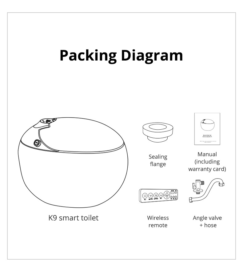 Smart Automatic Toilet - Deluxe Smart Floor Standing Automatic Lifting Toilet, Round Shape