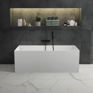 White DG815 Artificial Stone Soaking Tub Seamless One-Piece Design Durable and Easy to Maintain