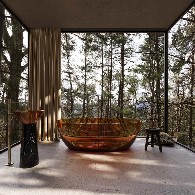 DG811 Modern Resin Bathroom Transparent Bathtub Indoor Spa