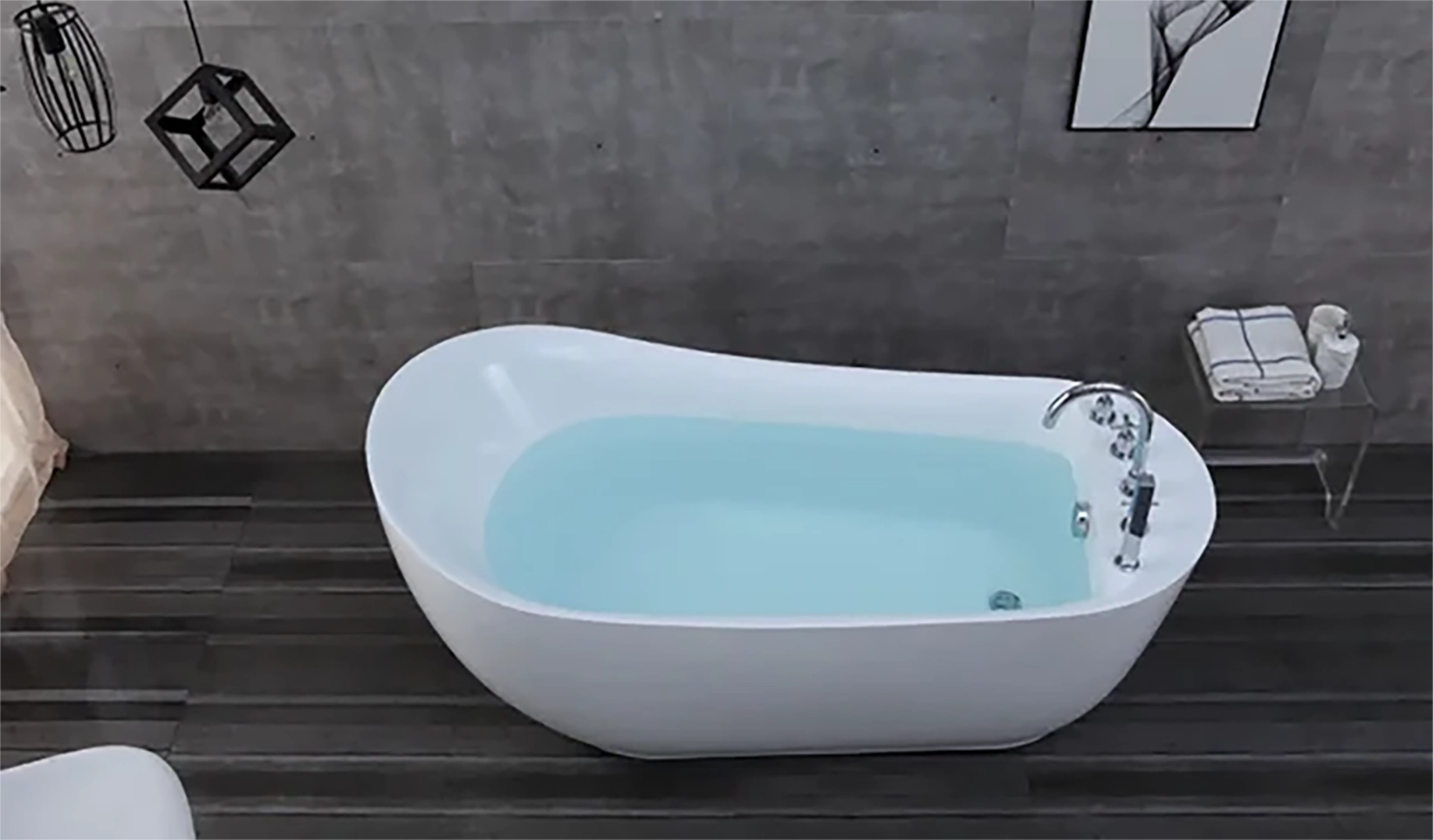 OMQ-9171B Acrylic Freestanding Bathtub Deep Soaking Bathtub for Luxury Bathroom Suites 1