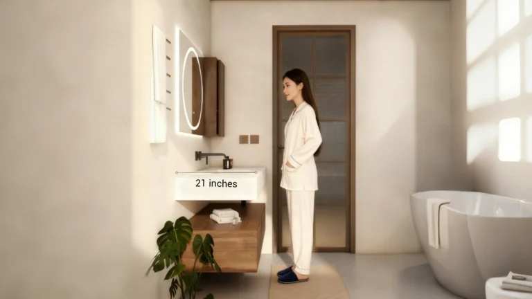 What bathroom vanity depth maximizes guest usability?