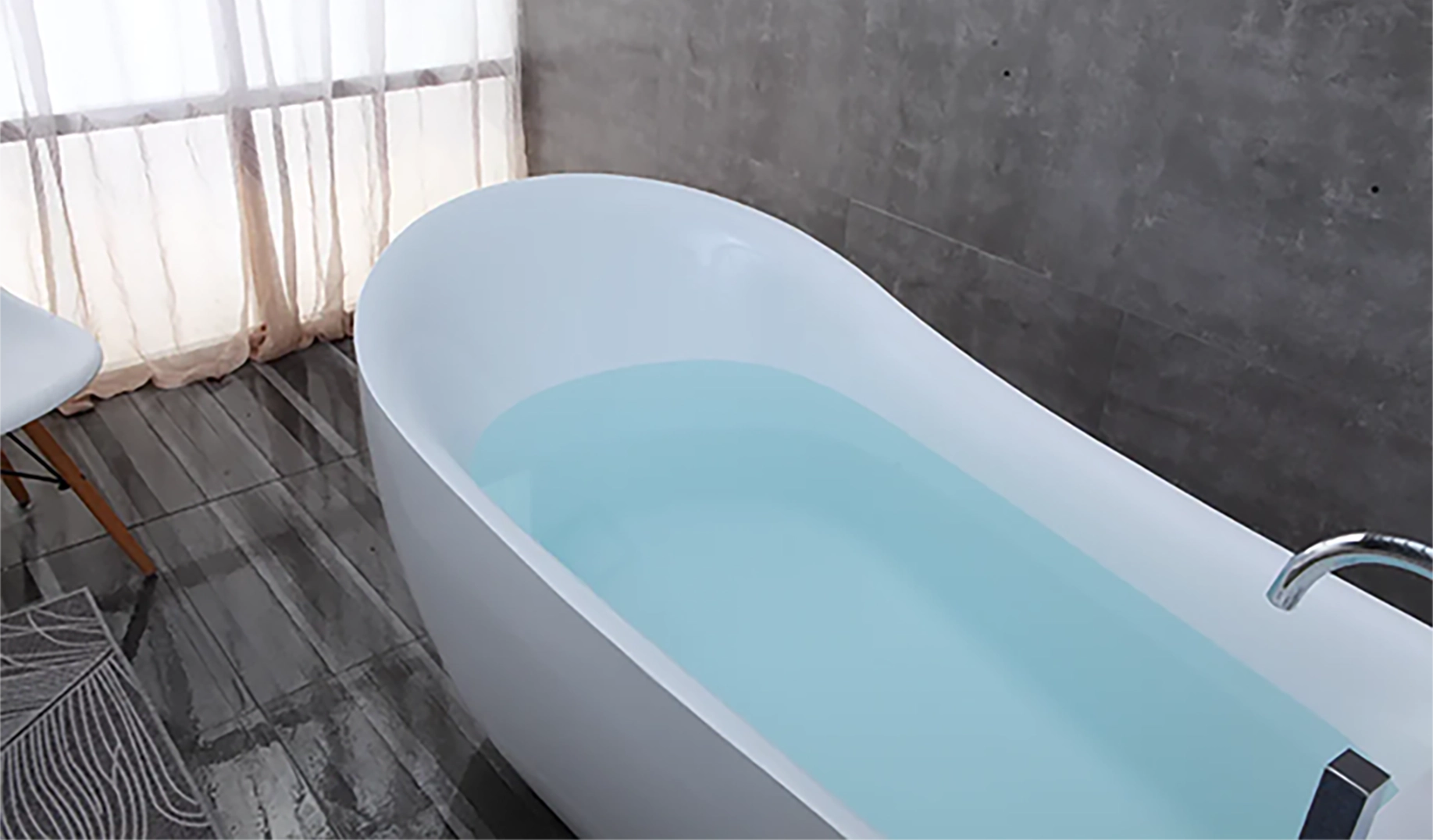 OMQ-9171B Acrylic Freestanding Bathtub Deep Soaking Bathtub for Luxury Bathroom Suites 3