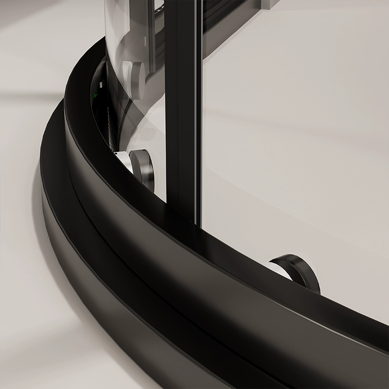 New Angle Corner Double-Door Shower Enclosure – Transparent Tempered Glass, Smooth Rollers New Angle Corner Double-Door Shower Enclosure – Transparent Tempered Glass, Smooth Rollers