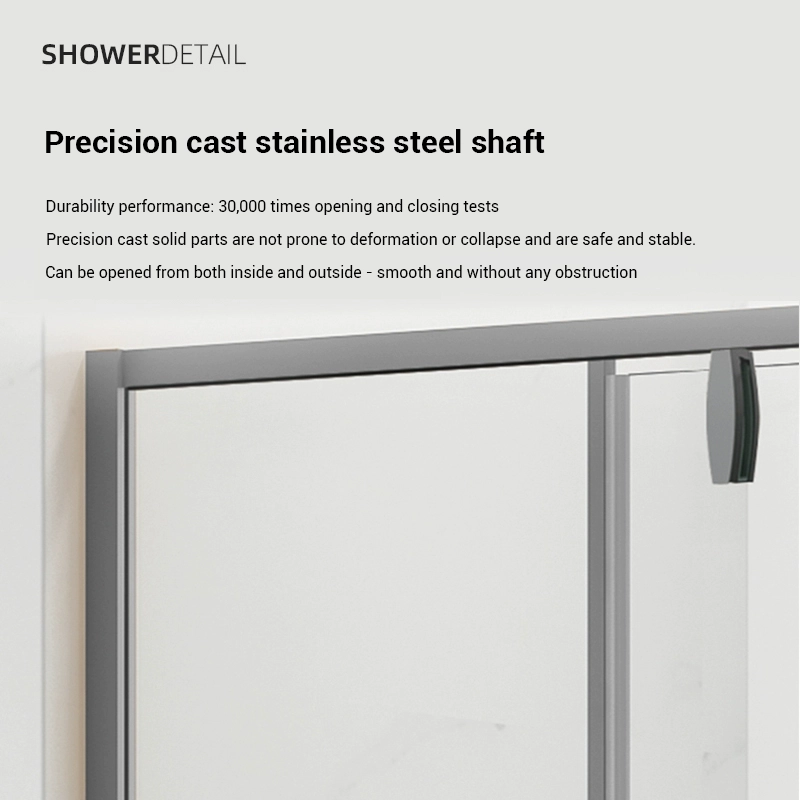 F-832 Framed Double Rotating Shower Enclosure — 10mm Tempered Clear Glass, Matte Black Frame, Precision Cast Stainless Steel Shaft F-832 Framed Double Rotating Shower Enclosure — 10mm Tempered Clear Glass, Matte Black Frame, Precision Cast Stainless Steel Shaft