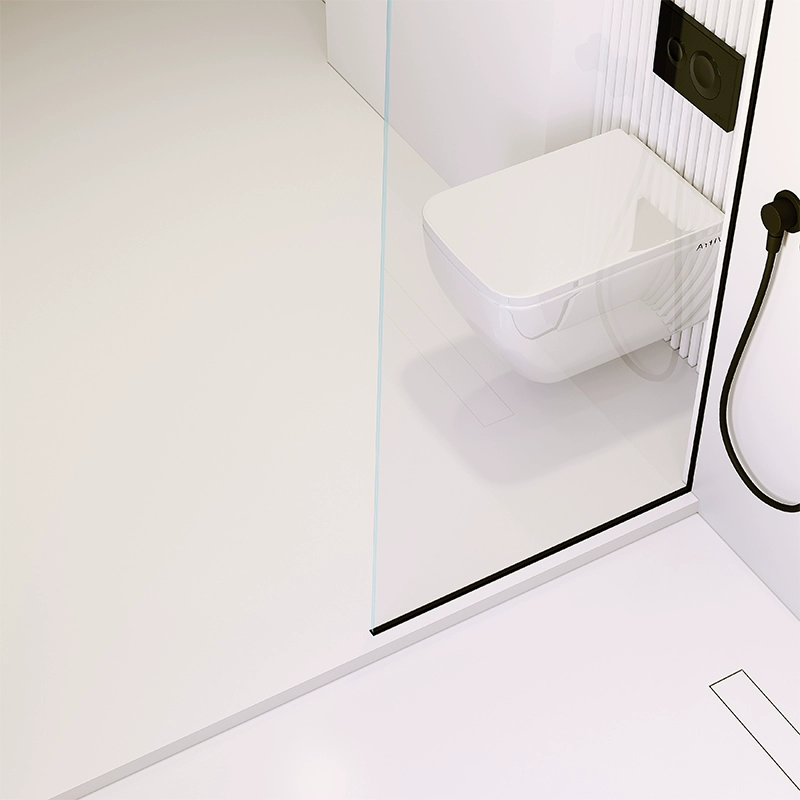 F-003 Frameless Walk-in Shower Screen – Ultra-clear tempered glass fixed shower screen with frameless design. F-003 Frameless Walk-in Shower Screen – Ultra-clear tempered glass fixed shower screen with frameless design.