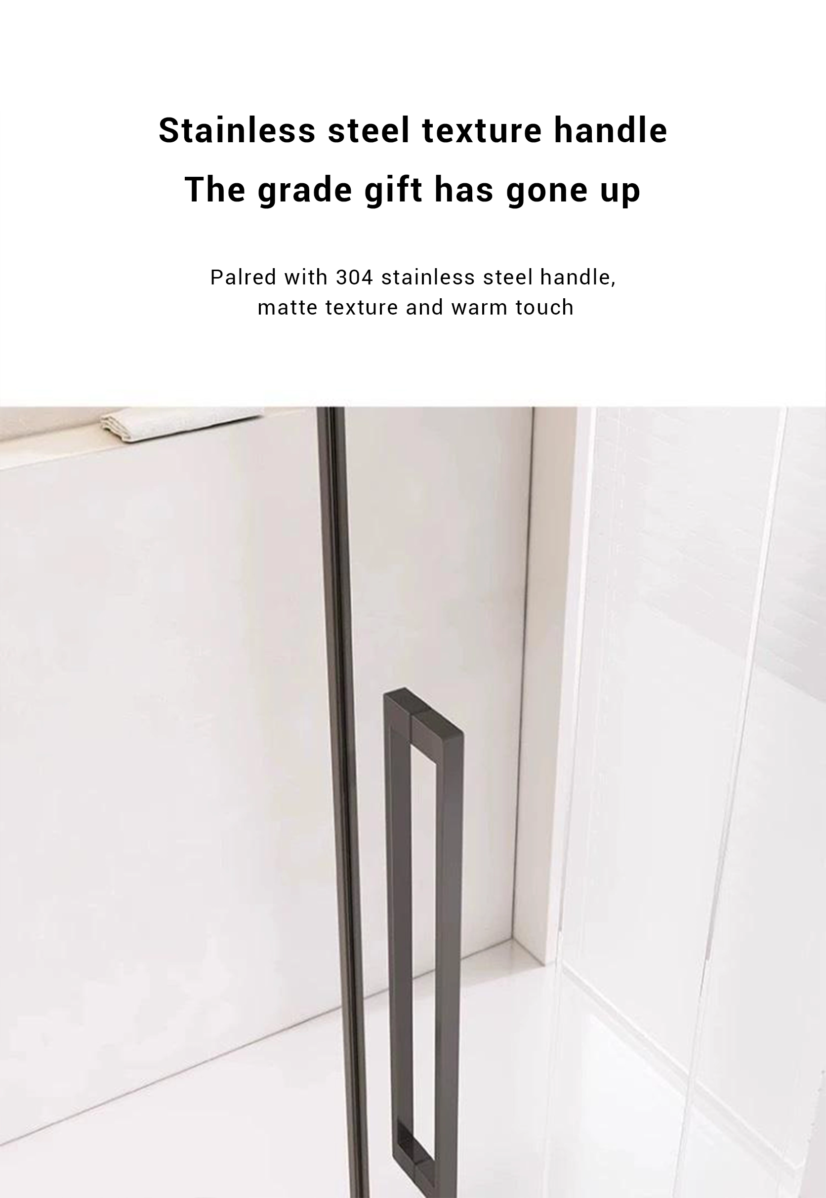 Matte black stainless steel handle offering a comfortable grip and elegant texture that enhances the overall design.