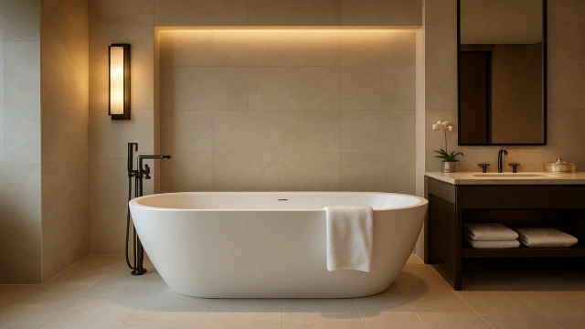 Overview of bathtub lifecycle and maintenance strategy in a modern European hotel bathroom