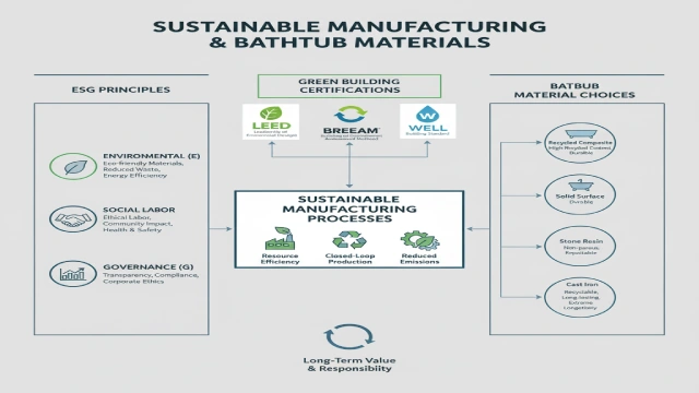 Infographic showing ESG and green building certification connections to sustainable materials.