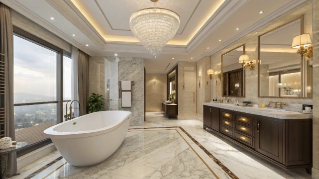 Luxury hotel bathroom with a modern freestanding bathtub illustrating high-end design alignment.