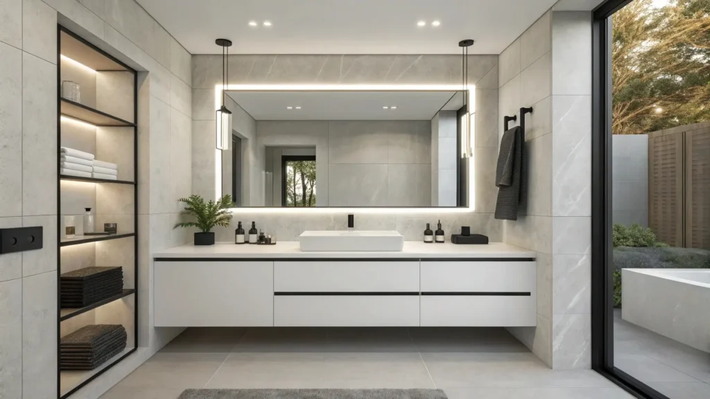 Resort bathroom sink ideas combining luxurious design with durable, low-maintenance options that fit modern or classic hotel themes.