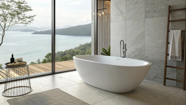 modern bathtub design with simplified geometry for commercial hotel bathrooms