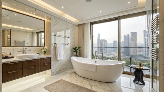 Completed hotel bathroom with a professionally installed bathtub, symbolizing successful pre-installation planning and long-term performance.