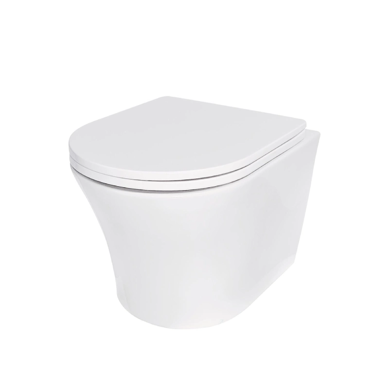 Slim UF Soft Close Seat Rimless Wall Hung Toilet