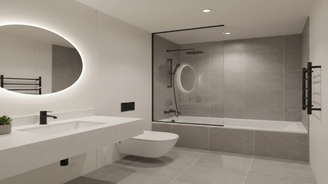 space-efficient hotel bathtub design with integrated wet zone layout