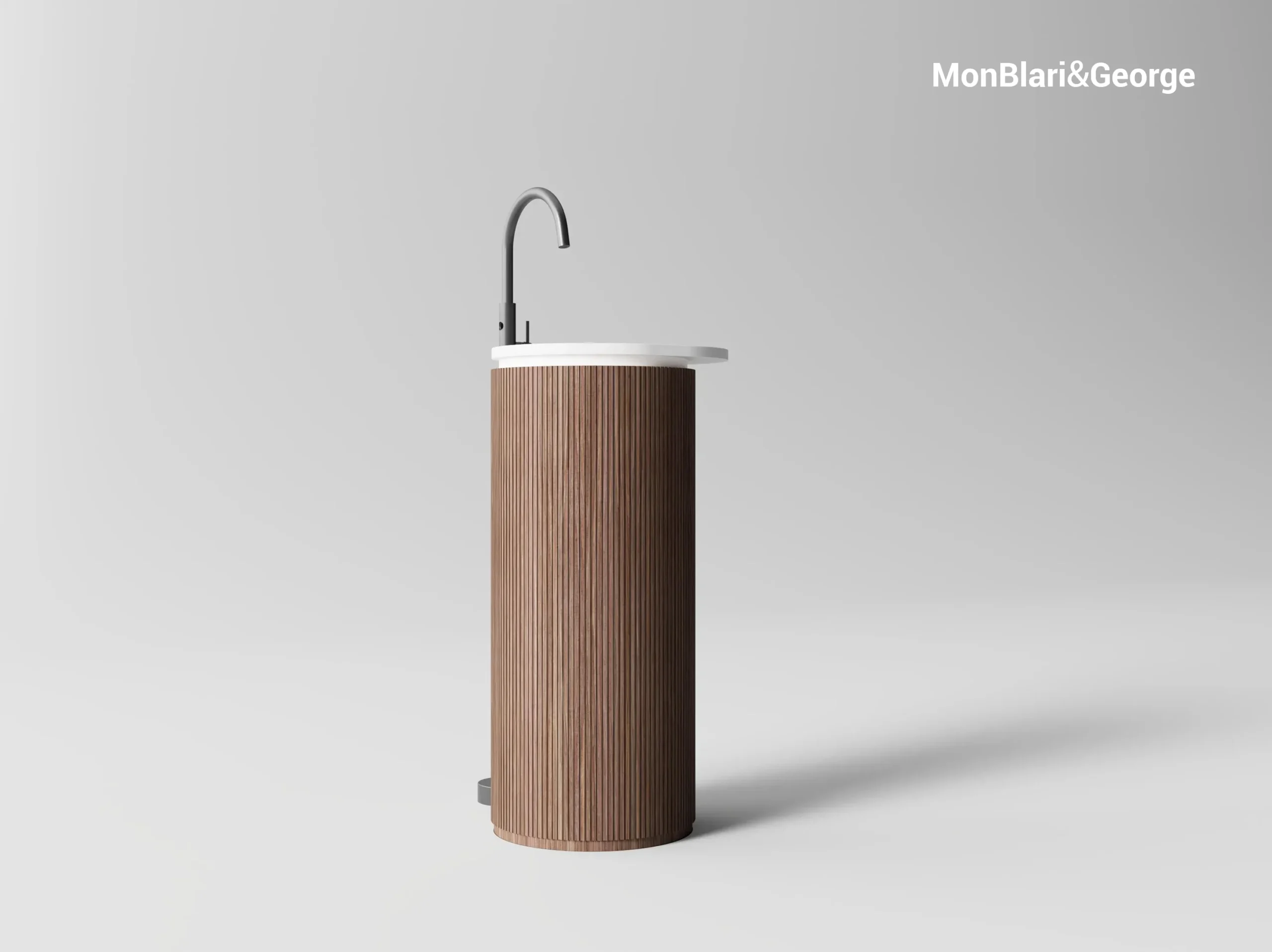 MonBlari FOREST Series MW-Z0602 North America Black Walnut Freestanding Washbasin for Bathroom, Garden and Living Room 1