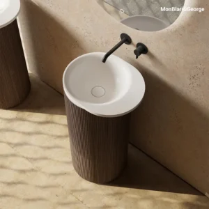 MonBlari FOREST Series MW-Z0602 North America Black Walnut Freestanding Washbasin for Bathroom, Garden and Living Room