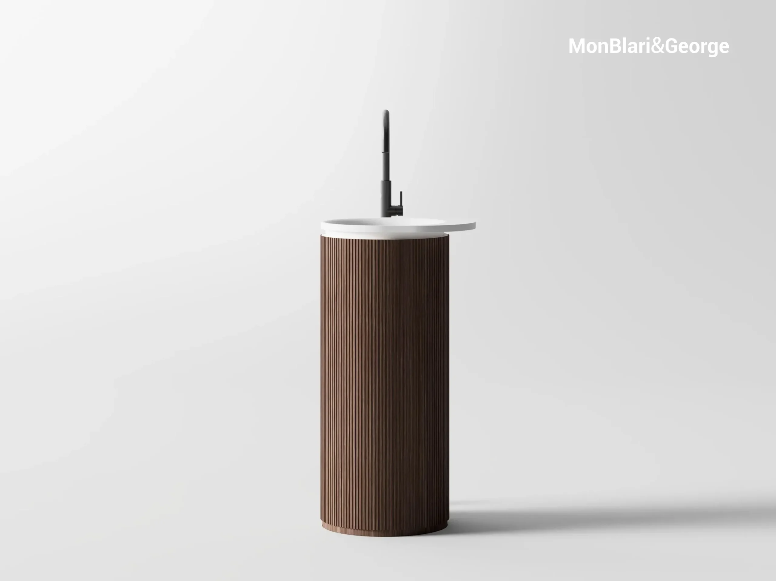 MonBlari FOREST Series MW-Z0602 North America Black Walnut Freestanding Washbasin for Bathroom, Garden and Living Room 2