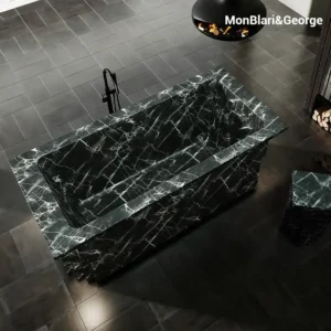 MA-1801 Classic Freestanding Textured Stone Bathroom Deep Soaking Bathtub for High-end Hotel and Resort