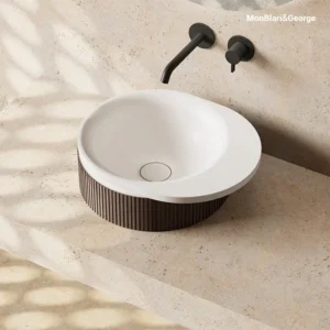 MonBlari FOREST Series MW-A0602 Bathroom Countertop Vessel Washbasin Walnut Surface Design