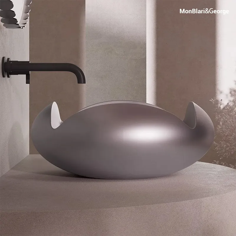 Close-up showing the flawless edges and continuous premium look of the seamless one-piece cast sink.