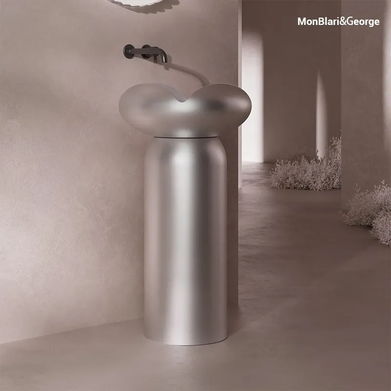 Non-porous solid surface washbasin with molecular anti-permeability and anti-yellowing technology, featuring a smooth, easy-clean finish that stays bright over time.