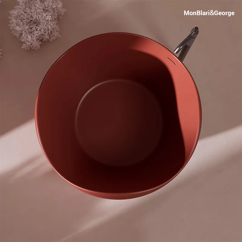 Close-up of H-0812 bathtub satin surface finish showing seamless one-piece molded stone construction.