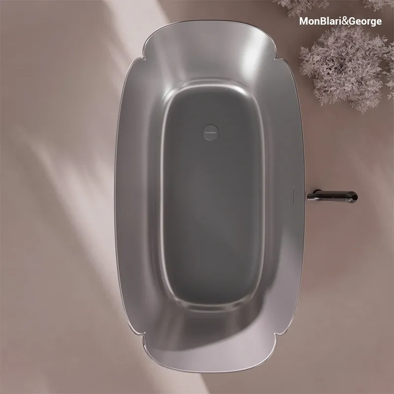 H-0811 Flower bathtub available in Titanium Grey, Pink, Green, and White finishes.